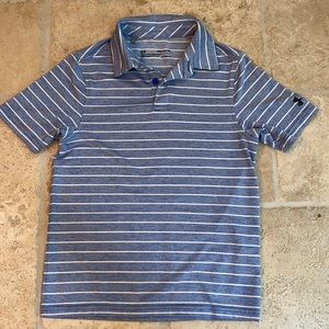 Boys - Under Armour DriFit Golf Polo - Heathered Blue - Big Boys Size Sm